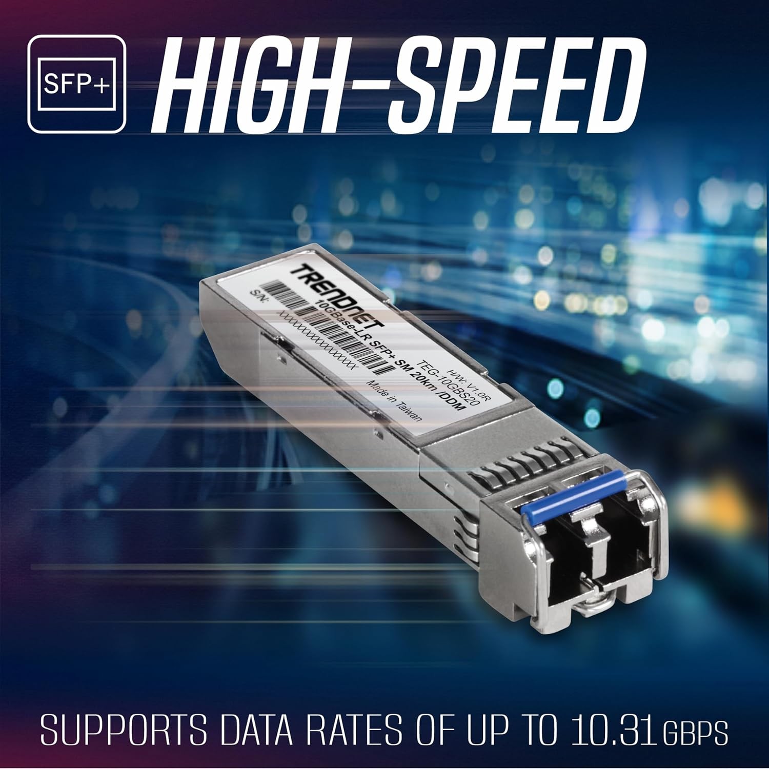 TRENDnet TEG-10GBS20, SFP+ Single Mode LC Module (20km)