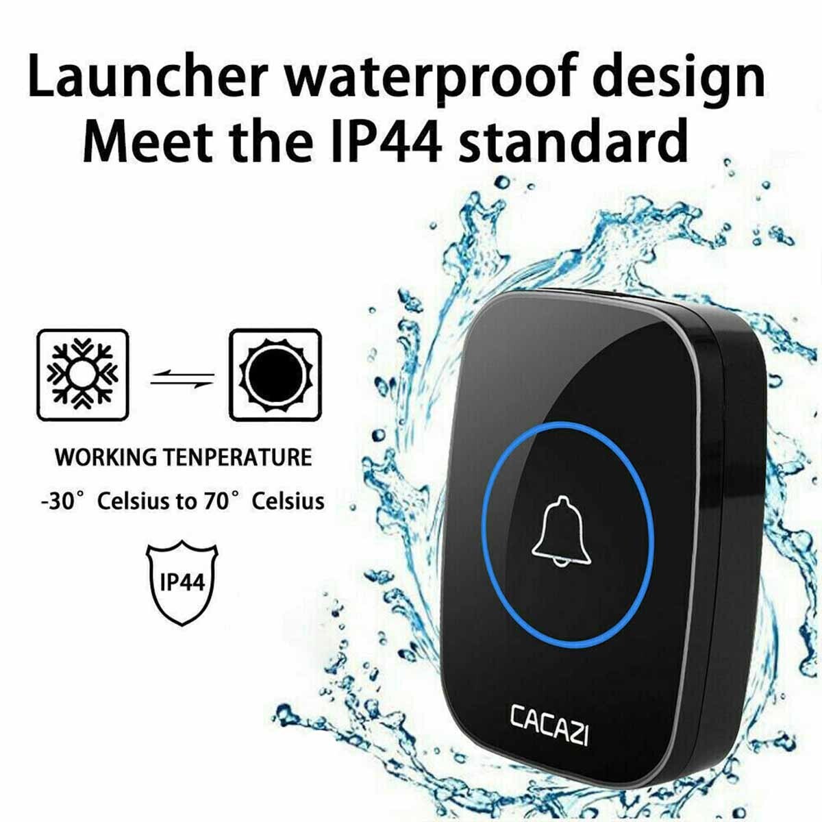 Wireless Doorbell Plug-In LED Lights Waterproof Long Range Receiver Remote LOUD