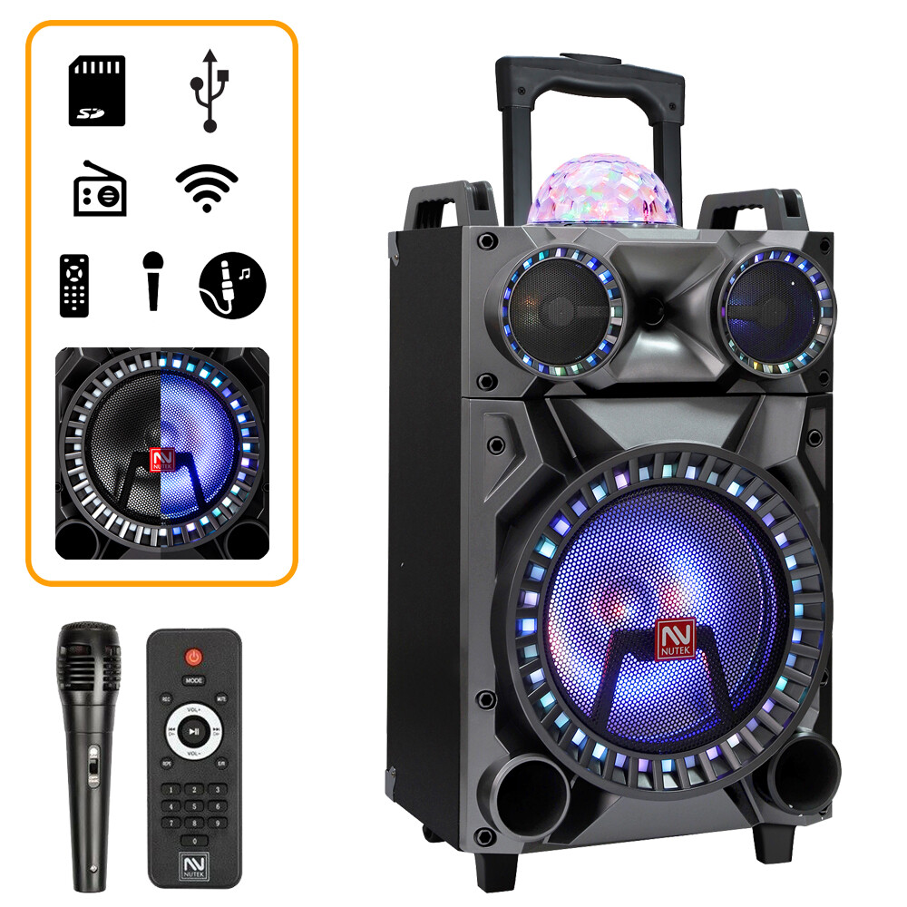 12'' Portable Bluetooth Speaker Heavy Bass Sound Party Speaker FM AUX w/ mic USA