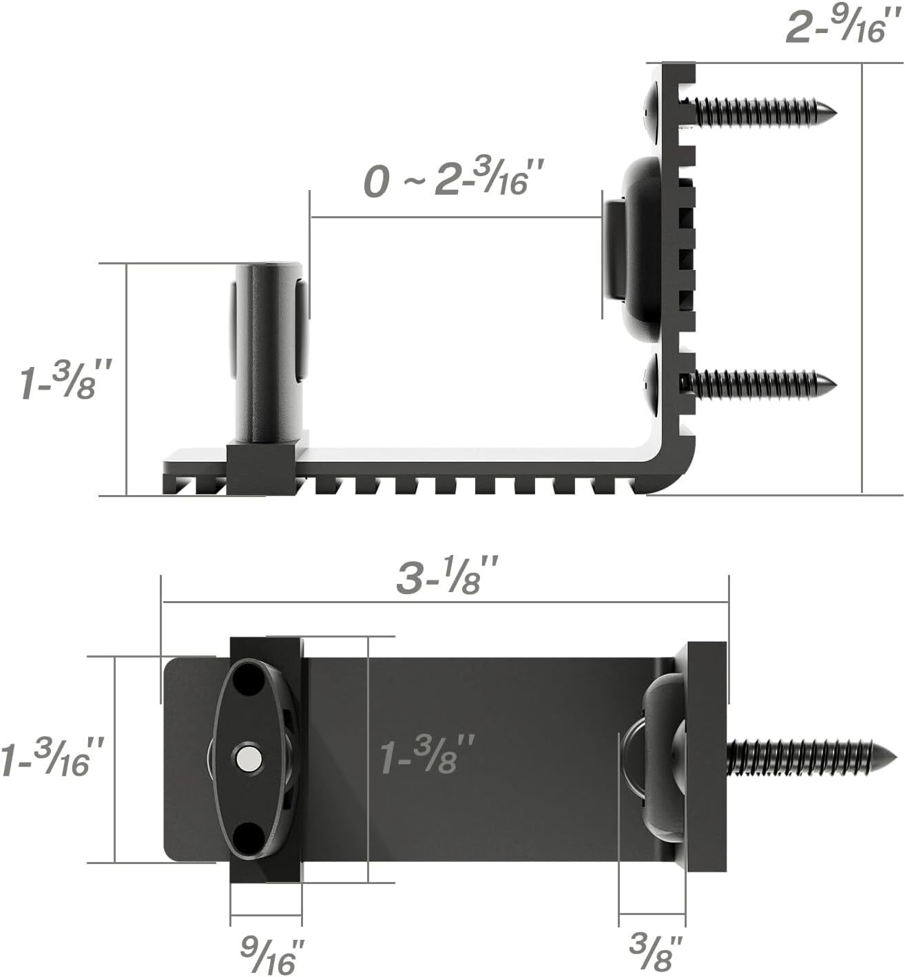 CCJH Upgraded Adjustable Floor Guide Suitable for Sliding Barn Doors,Black