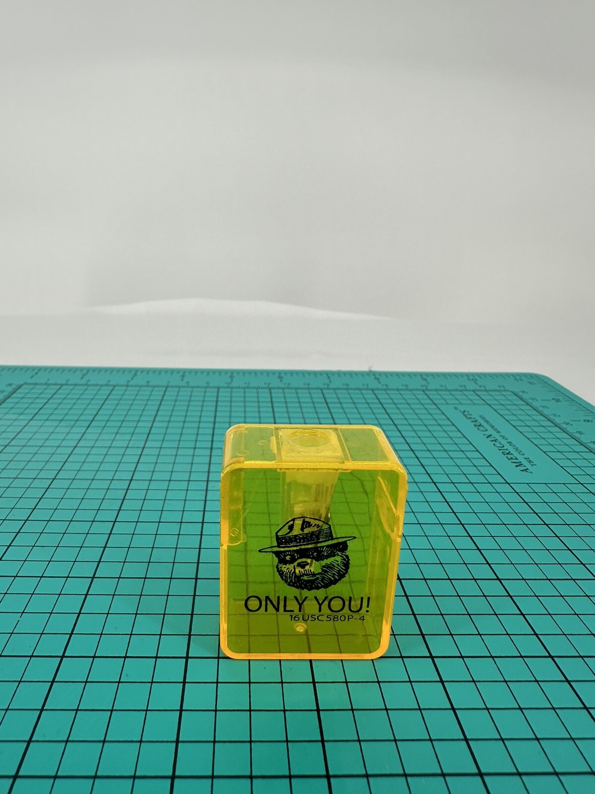 Smokey The Bear Pencil Sharpener Yellow