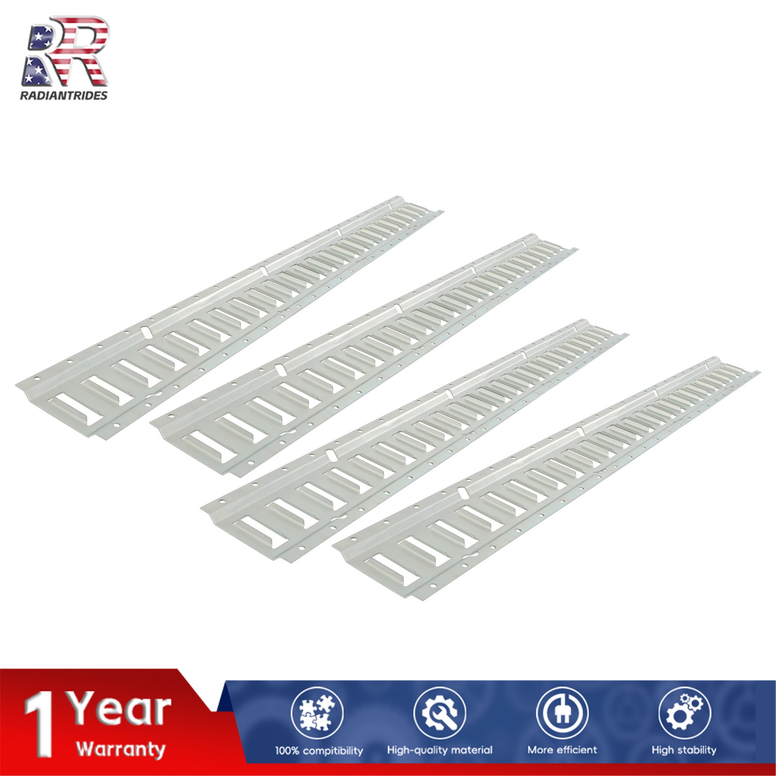 Horizontal Silver E Track Rails 4 Pack 4 Foot Fit For Enclosed Cargo Trailer