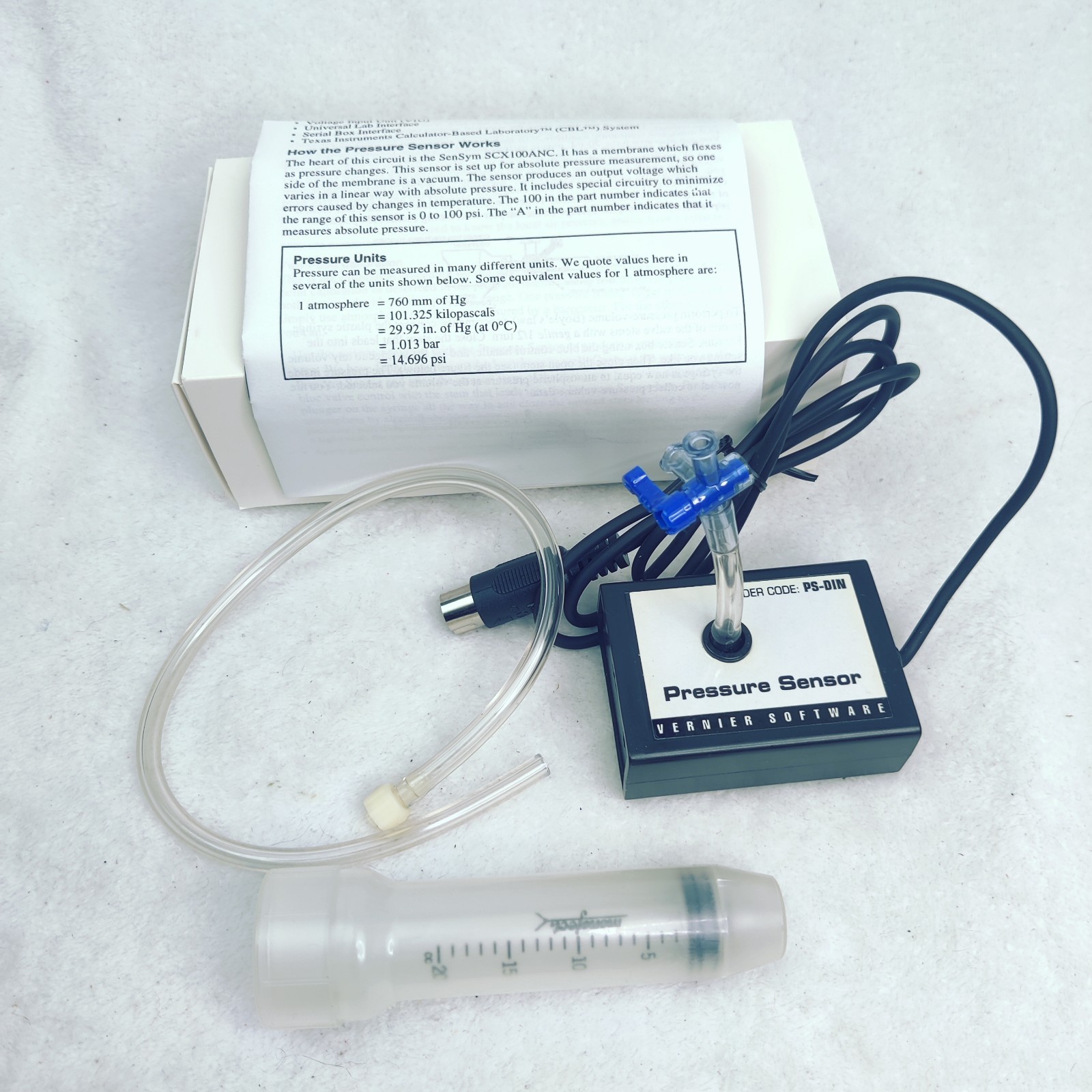 Vernier Gas Pressure Sensor PS-DIN New Open Box