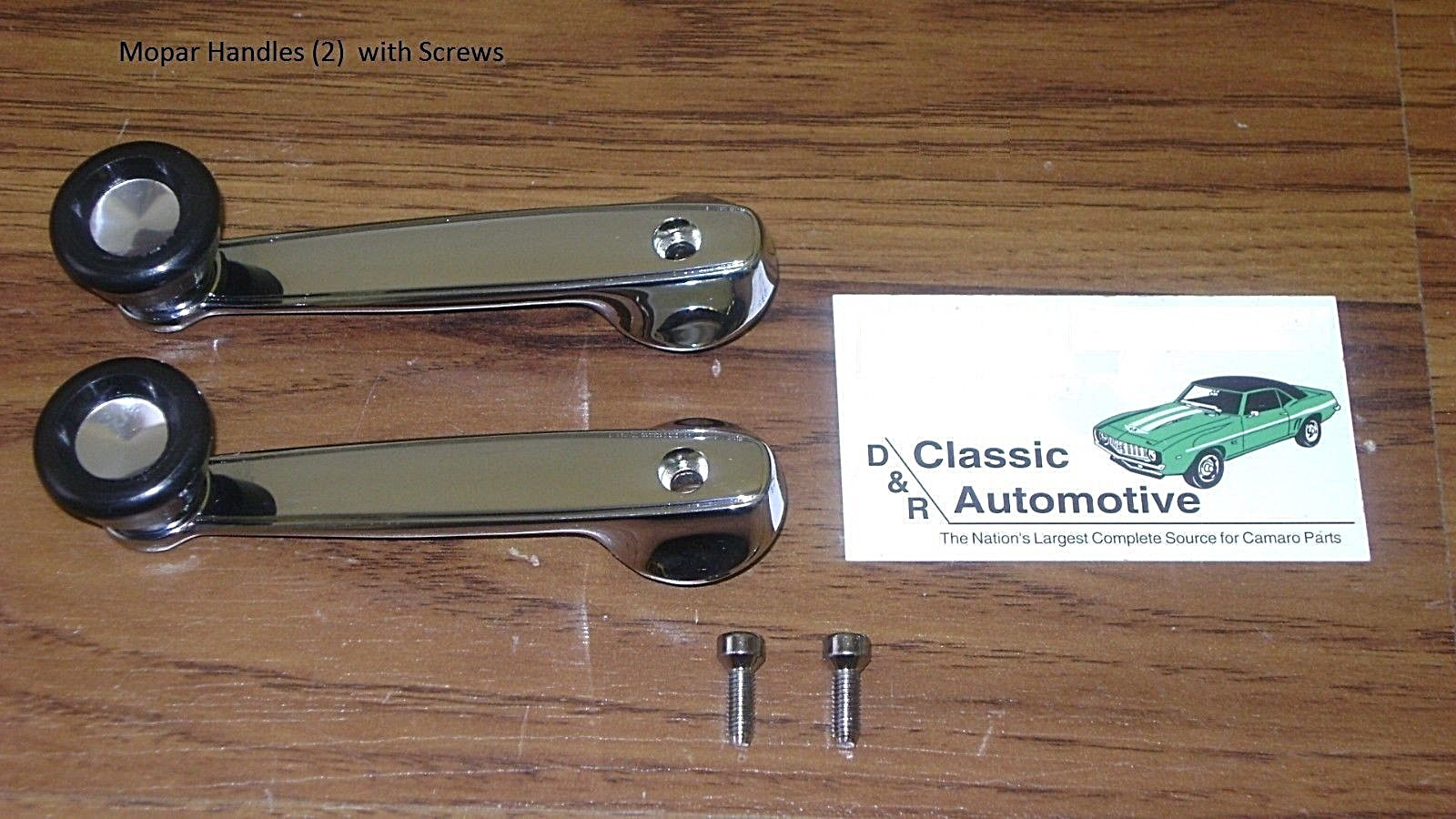 3Day SALE Window Crank Handles Pair 68-74 Black Knob fits Dodge Plymouth w/Screw