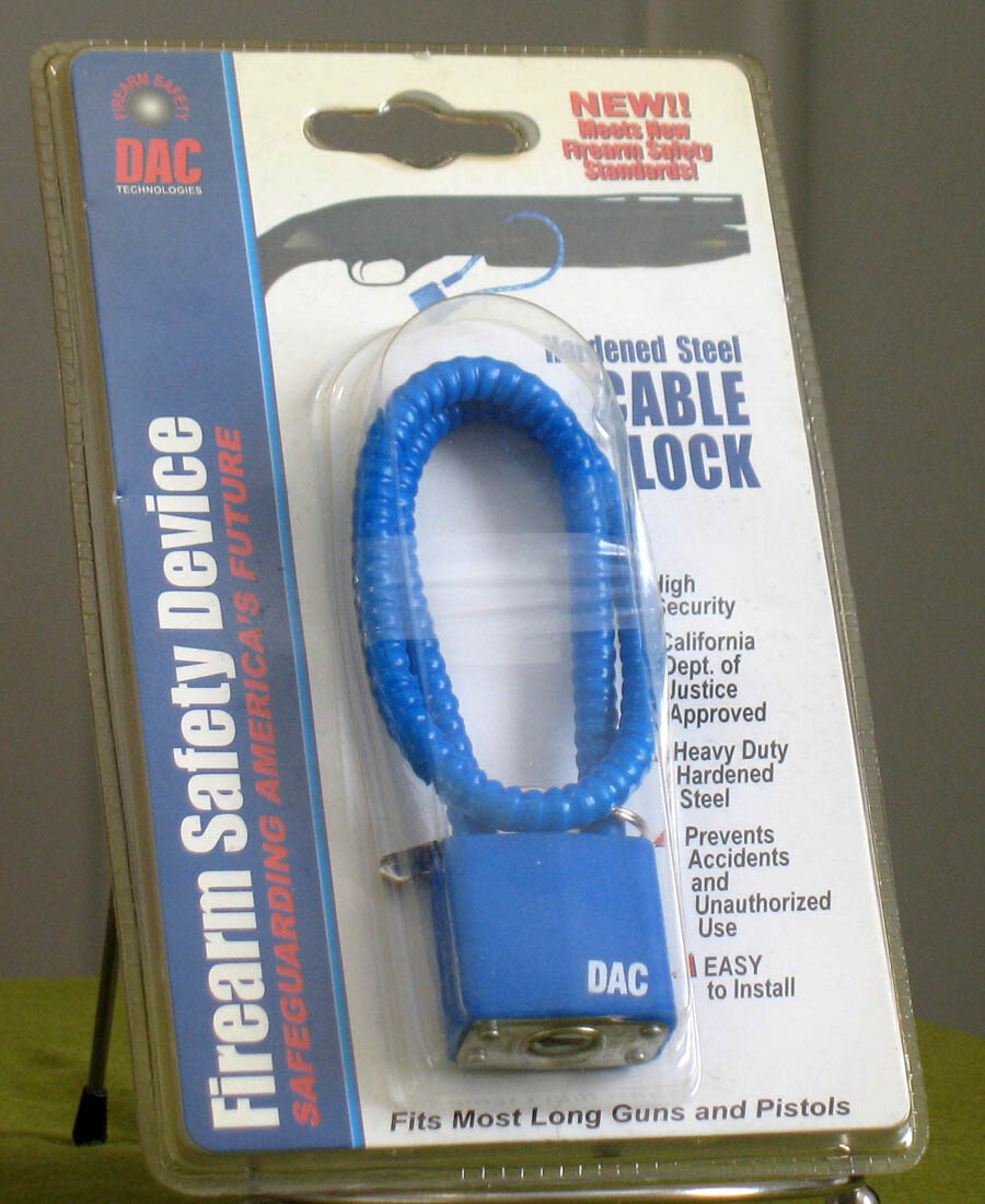 NEW DAC Firearm Safety Cable Lock w/ 2 Keys  in Package CA Approved