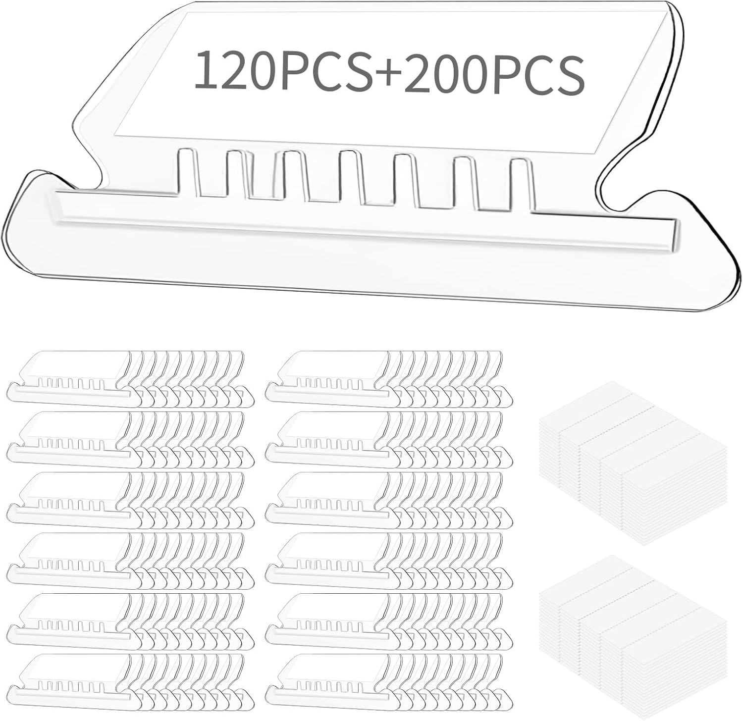 Hanging File Folder Tabs, 120 Pcs File Folder Tabs and 200 Pcs Inserts, File Tab