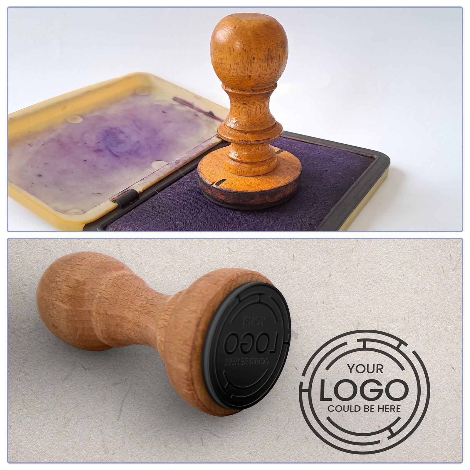 5pcs 45mm Stamp Wood Round Handle Wooden Knobs Stamp Mounts Drawer Pulls