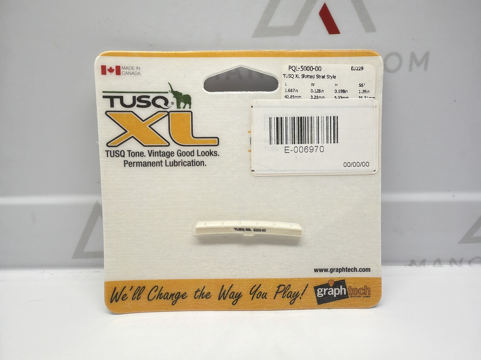 Graph Tech PQL-5000-00 TUSQ XL 6-String Slotted Electric Guitar Nut fo