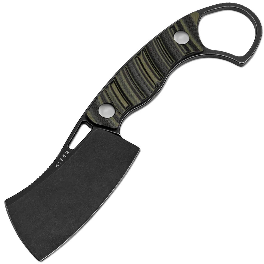 Kizer Cutlery Little Rhino Green & Black G10 D2 Steel Fixed Blade Knife 1065A3