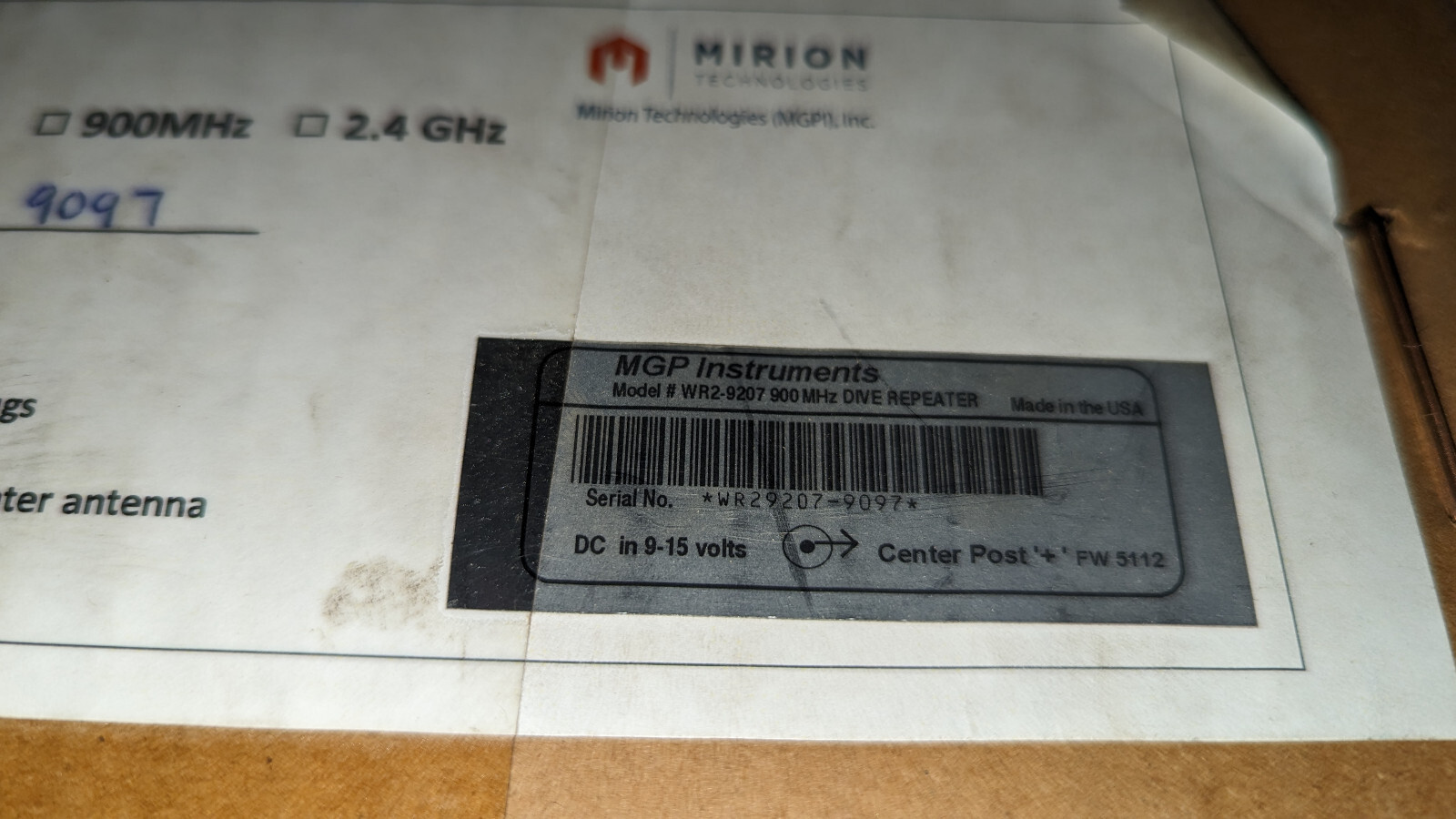 Mirion Technologies MGP Dive Repeater WRM 2900 NEW