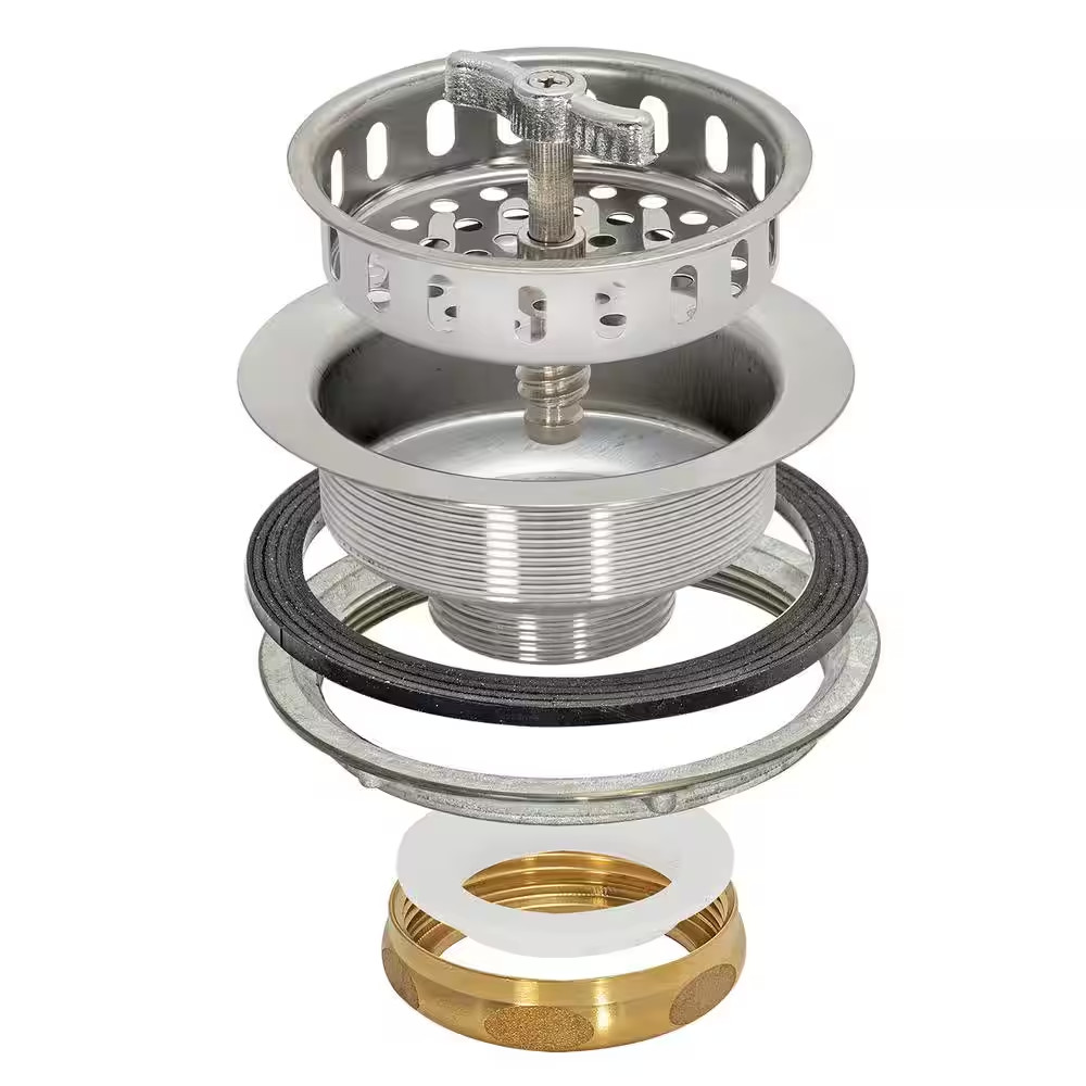 Spin and Seal 4-1/2 In. Sink Strainer in Stainless Steel