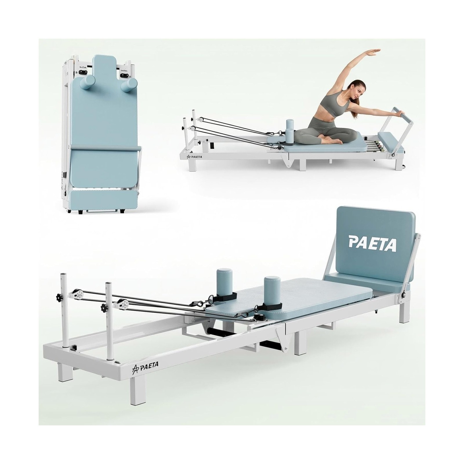 PAETA Pilates Reformer, 86" Foldable Reformer Pilates Machine for Home Use, w...
