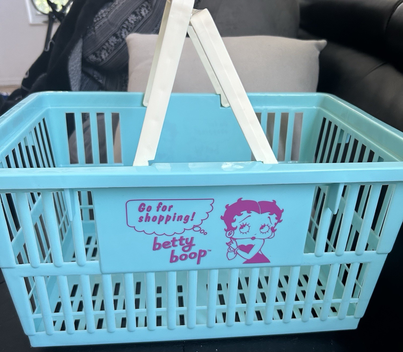 Betty Boop Turquoise Heavy Shopping Basket From Japan-RARE & Adorable! 🩵🩵🩵