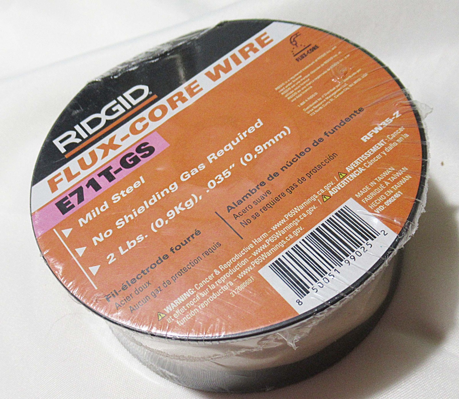 RIDGID  .035 E71T-GS Flux-Core Welding Wire Mild Steel No Gas Required 2 lb.