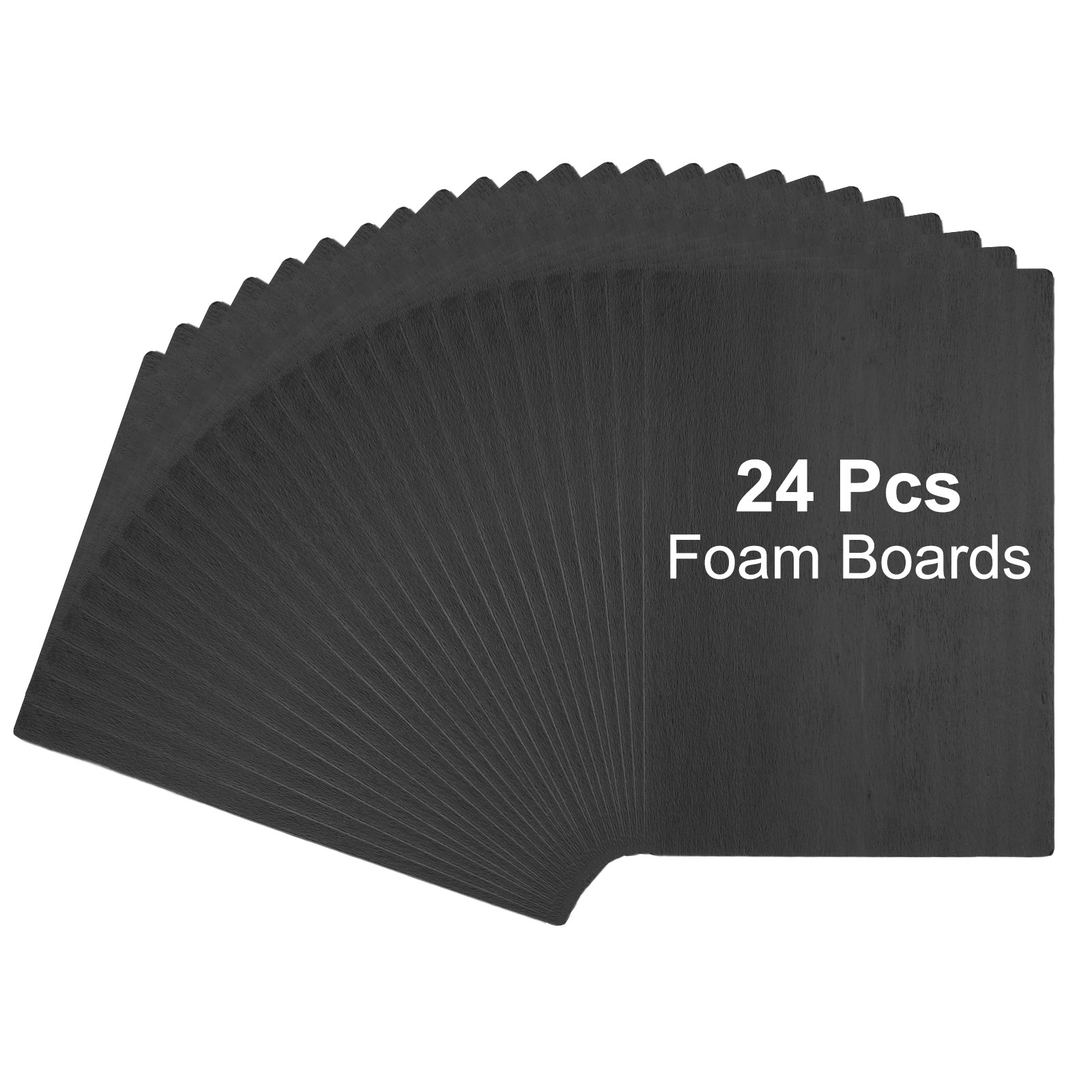 24Pcs Foam Boards,  100 x 200 x 3/16" (5mm)  Thick Foam Core Board, Black