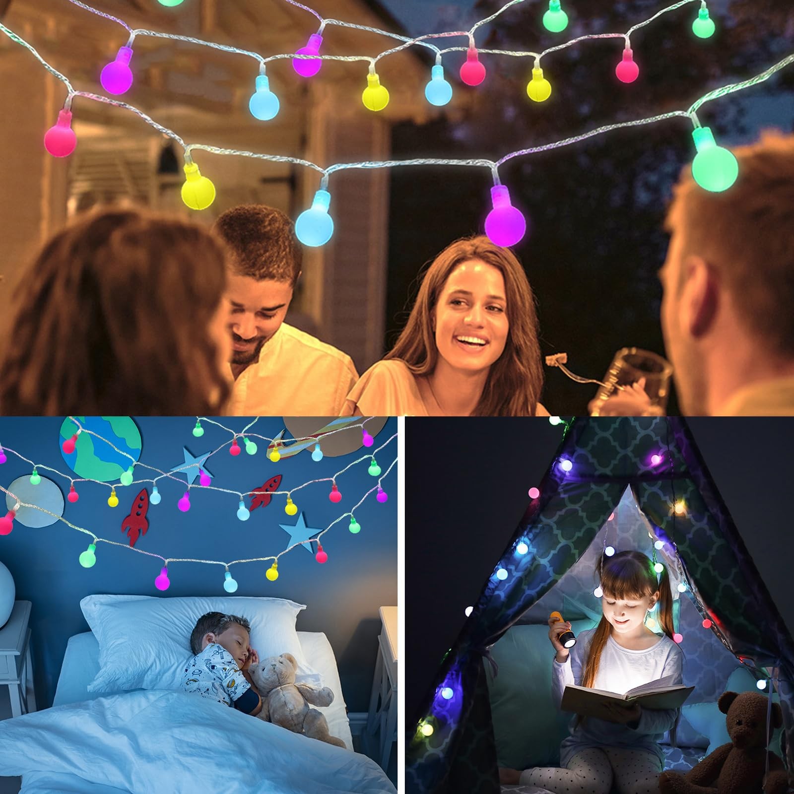 Easter String Lights, 100 LED 33ft Easter Pastel Lights 8 Lighting Modes with...