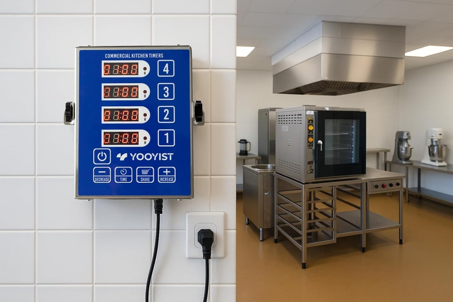Precision Kitchen Timers for Cooking – 4 Channel Commercial Kitchen Timer Res...