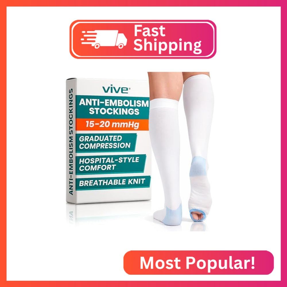 Vive Anti Embolism Compression Stockings for Women & Men - 15-20 mmHg Knee