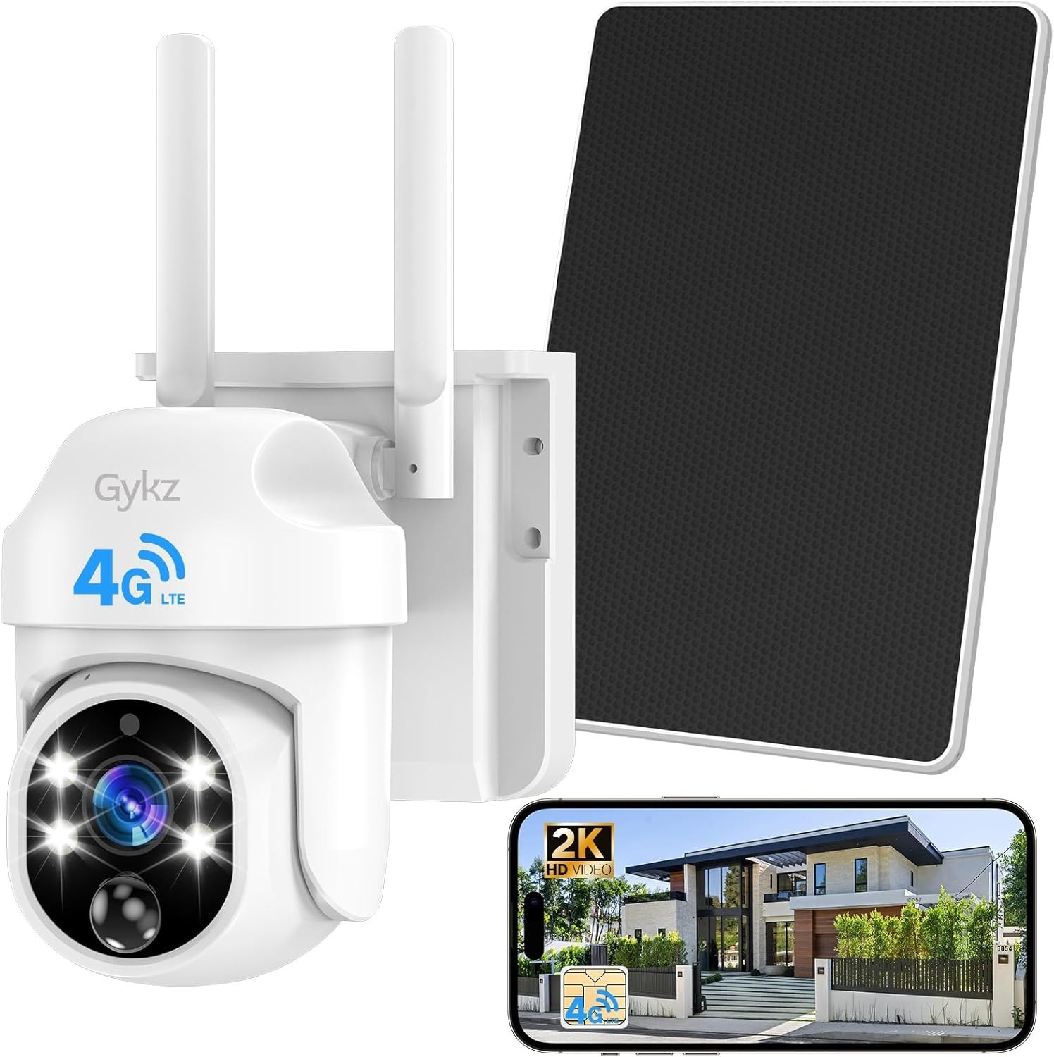 4G LTE Camaras De Seguridad Solar Panel 360 SIN WIFI Para Casa Exterior Con SIM