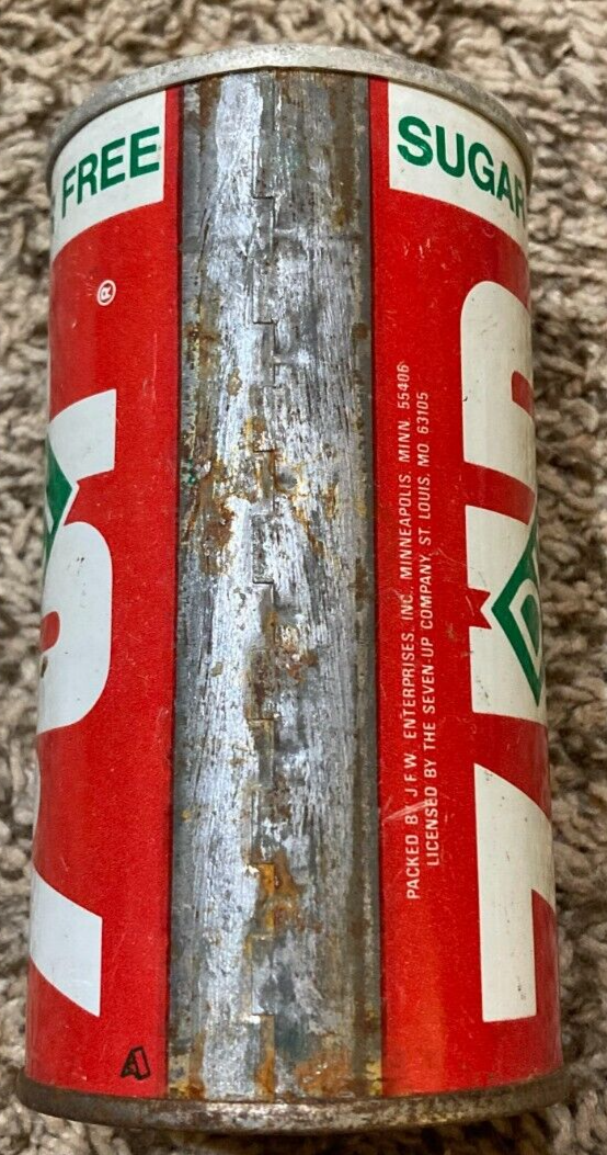 VINTAGE SUGAR FREE 7-UP SODA PULL TAB STEEL CAN