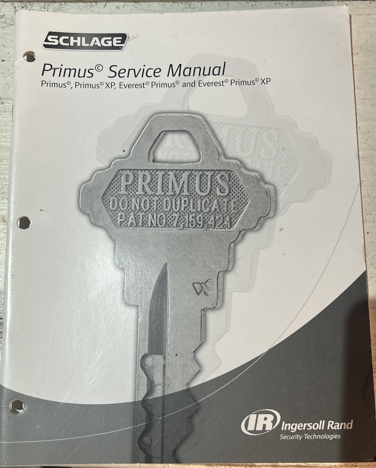 Schlage Primus Service Manual Book Guide Booklet 2007 Ingersoll-Rand