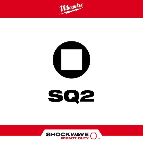 Milwaukee Tool 48-32-4605 Shockwave Impact Square Recess No. 2 Insert Bits (5