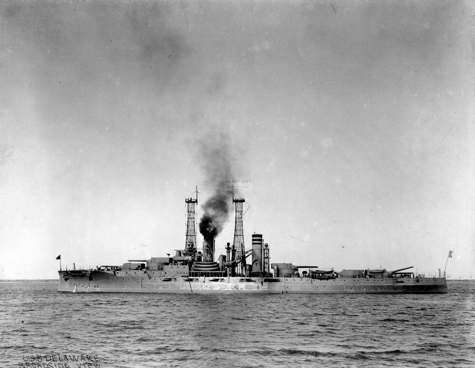 USS DELAWARE (BB-28) BATTLESHIP CIRCA 1911 - 8X10 PHOTO (OP-915)