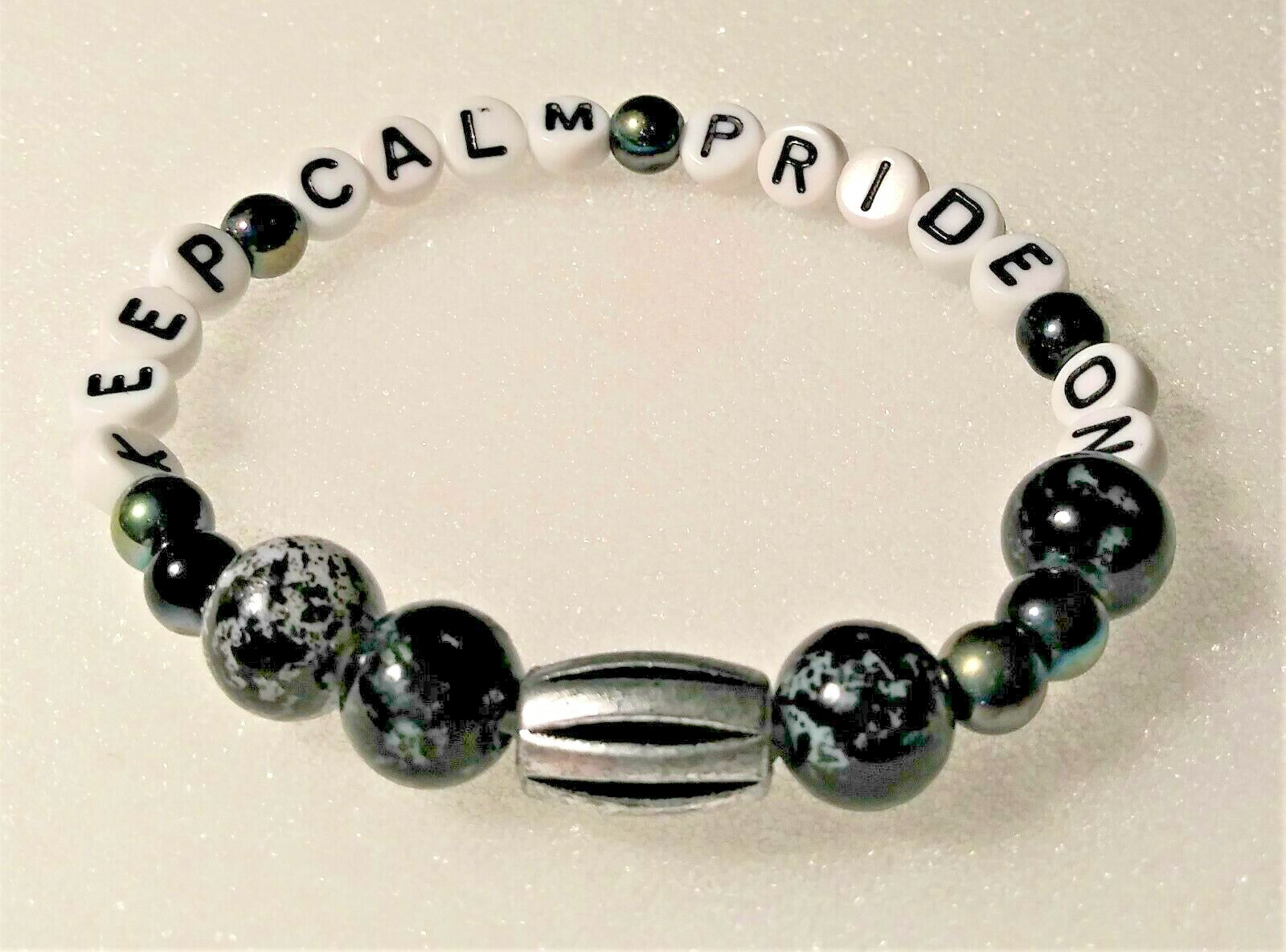Gay Pride Stretchy - Keep Calm Pride On Bracelet - One Of A Kind