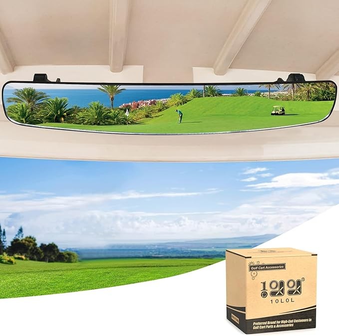10L0L Golf Cart Rear View Mirror for Yamaha EZGO Club Car, 16.5" Extra Wide 180