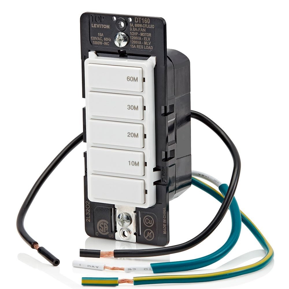 Leviton Decora 15A 60-Minute Indoor In-Wall Countdown Timer Switch 1/2 HP/9.8A F