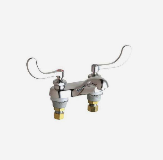 Chicago Faucets 802-317ABCP - 4" Center Lavatory Faucet with Wristblade Handles