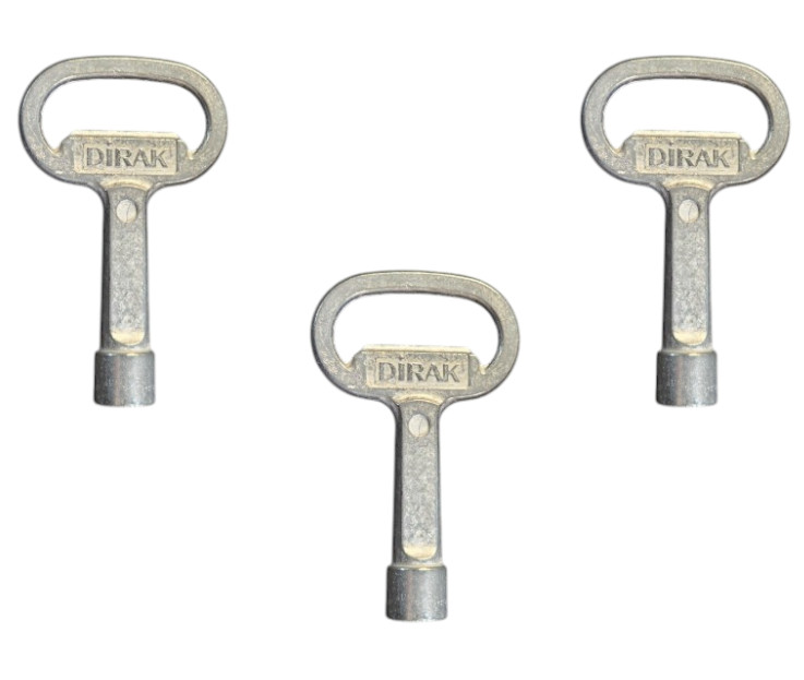 (QTY 3) Dirak 911-0103.00-0000 Square 8mm Female Key Zinc Die Cast
