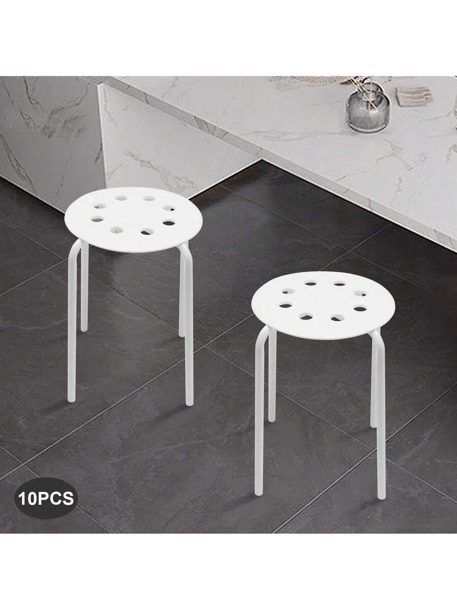 NEW 10-Pack Stackable Stools White 551lbs-881lbs Load FREE SHIPPING
