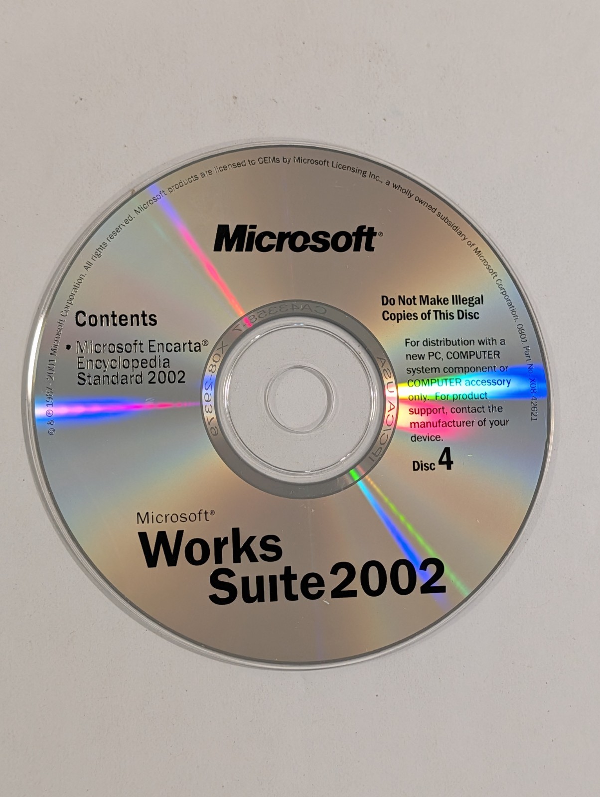 Microsoft Works Suite 2002 Disc 4 | Encarta Encyclopedia Standard | Disc Only