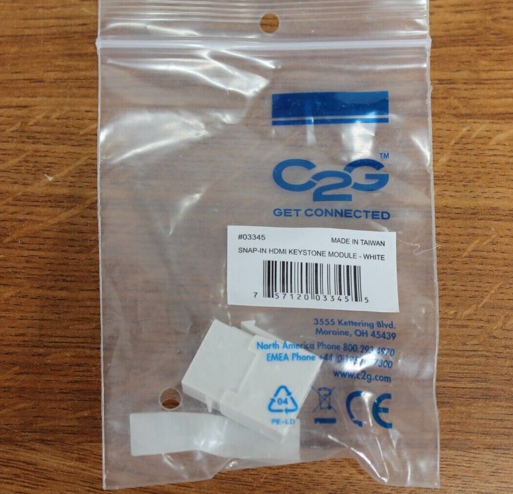 C2G - Snap-In HDMI Keystone Module - White - 03345 - ONE - 1 - NEW