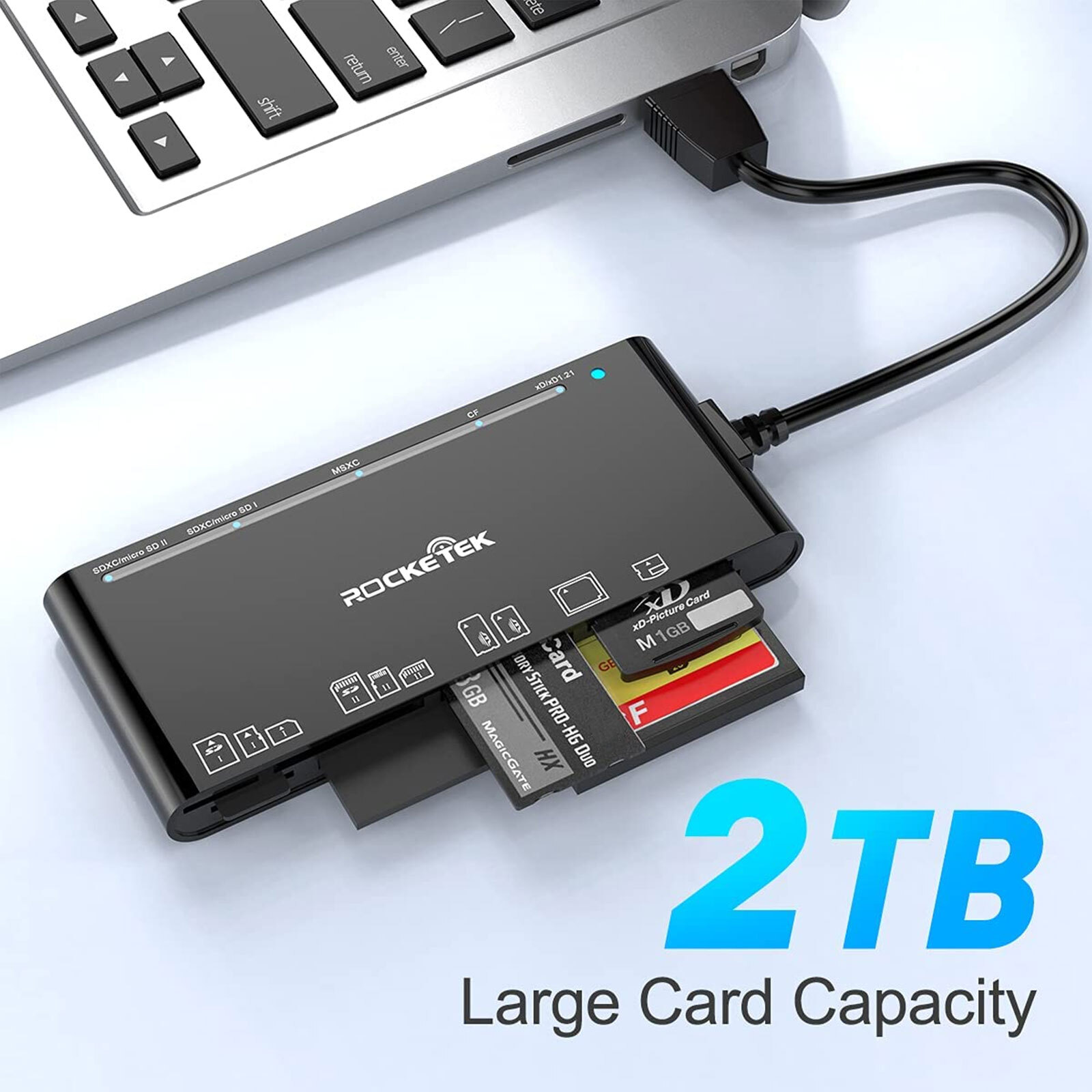 7 in 1 USB 3.0 Memory Card Reader Adapter Hub, for SD, CF, TF, Micro SD, XD, MS