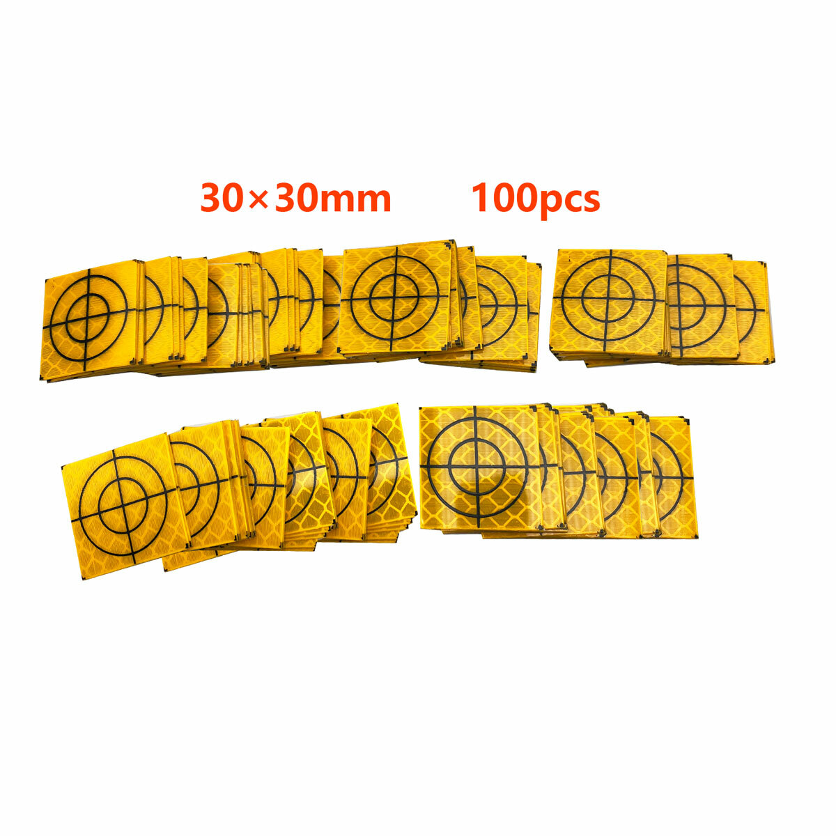 100PCS 30X30MM YELLOW REFLECTOR SHEET REFLECTIVE TARGET FOR TOTAL STATION