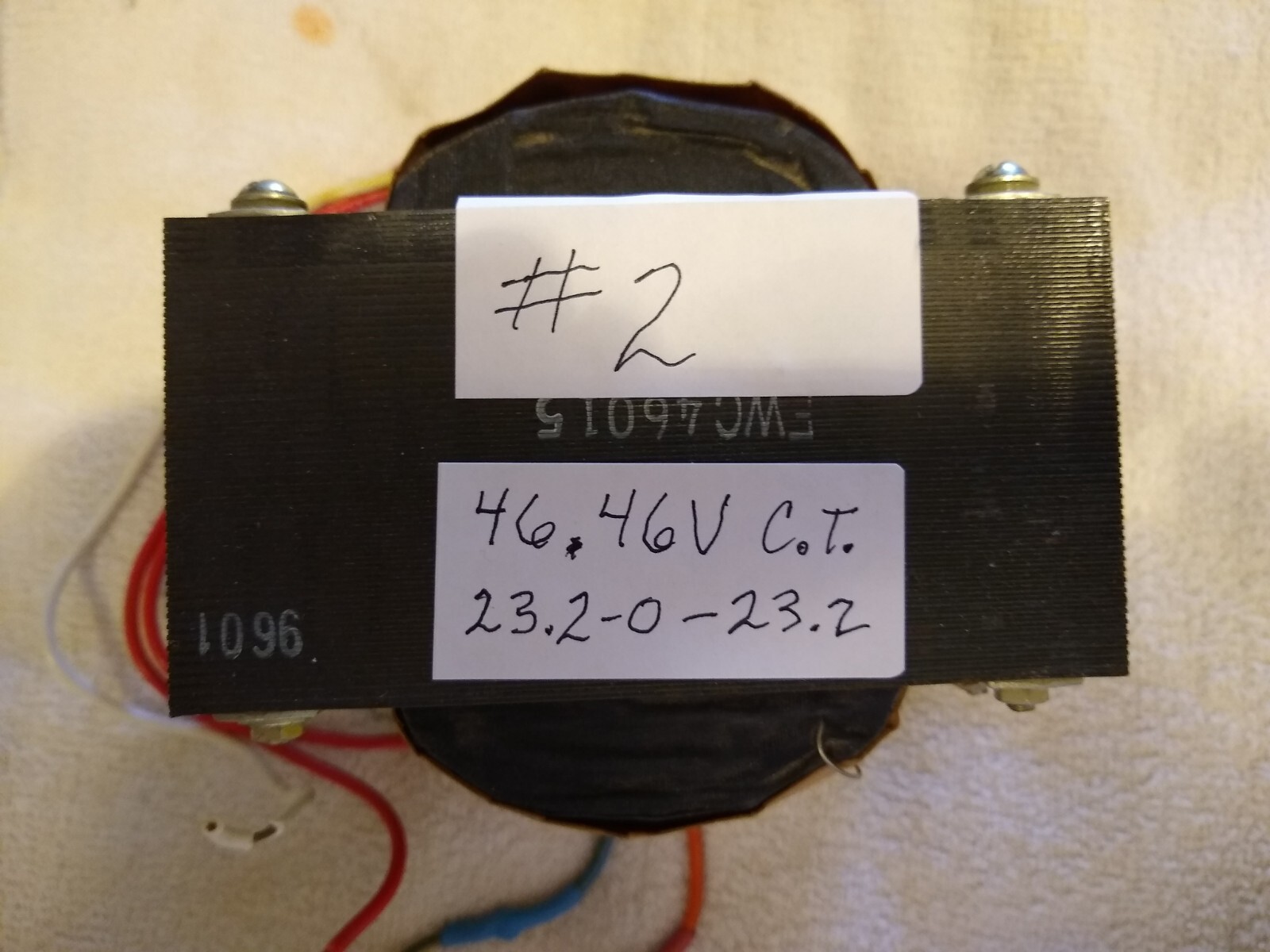 POWER AMP CENTER TAPPED TRANSFORMER 23.2-0-23.2 (46.46 VOLTS TOTAL ACV)   #2