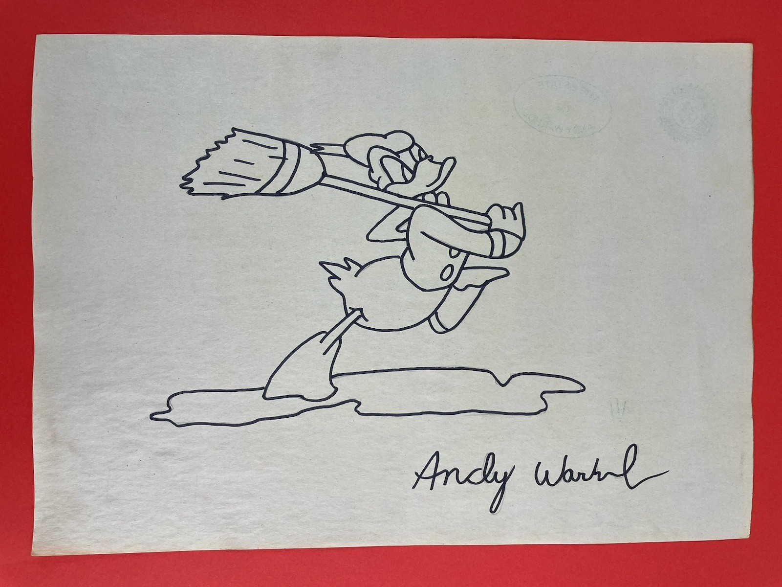 Andy Warhol (Handmade) Drawing mixed media on paper signed & stamped