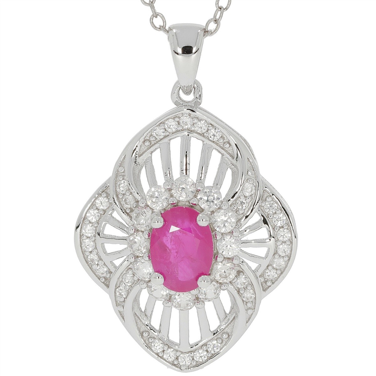 Sterling Silver Semi Mount Pendant Setting Oval OV 7X5mm White Topaz