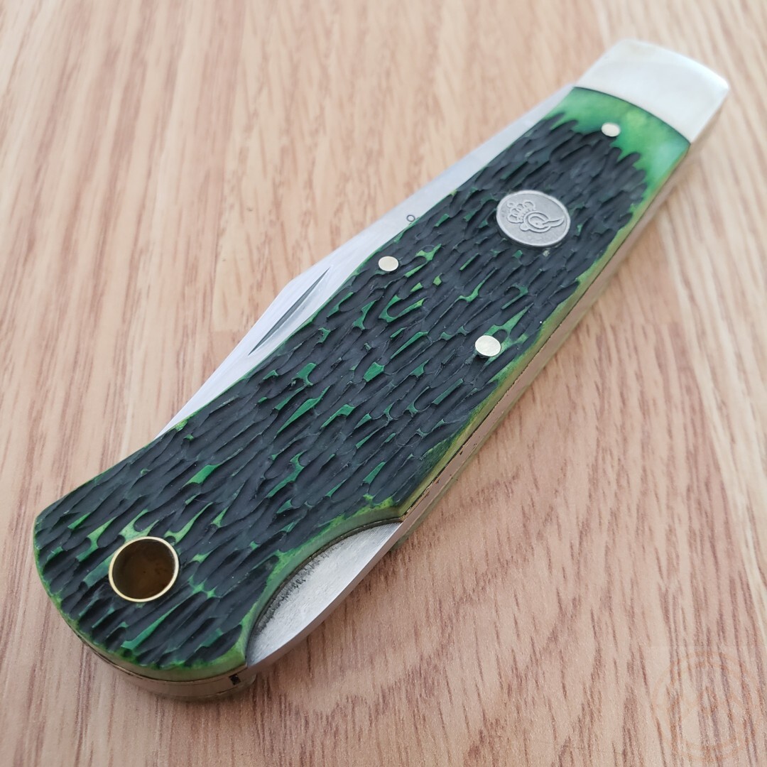 Queen Lockback Folding Knife 1095 Carbon Steel Clip Point Blade Bone Handle