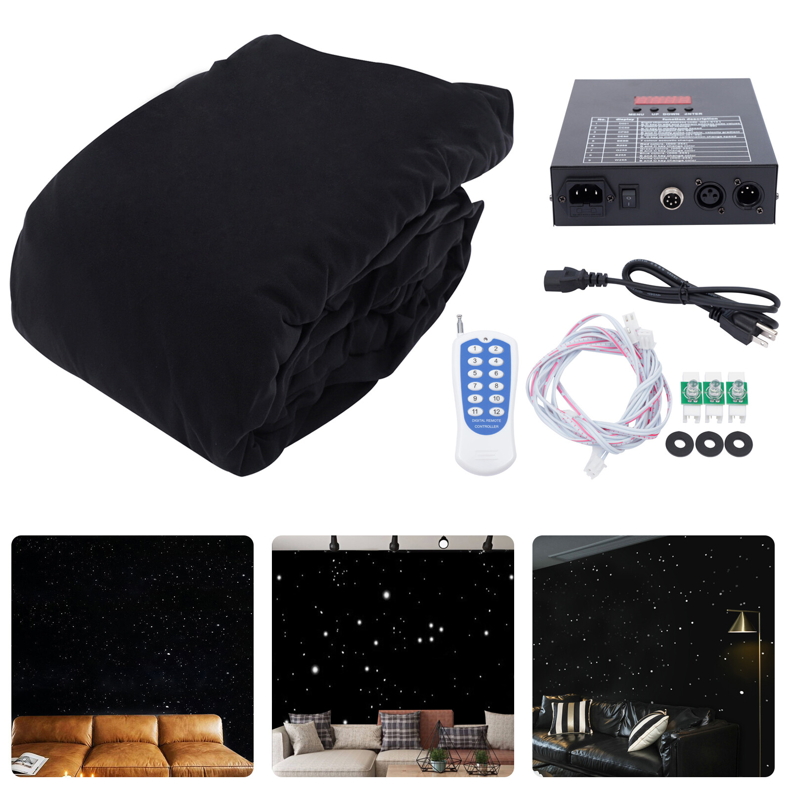 3m × 4m LED Backdrop Curtain with Remote Control for Party & Wedding Decor