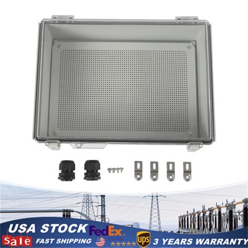 Electrical Enclosure 380x280x130mm Clear Cover Hinged Lid IP67 Waterproof Box