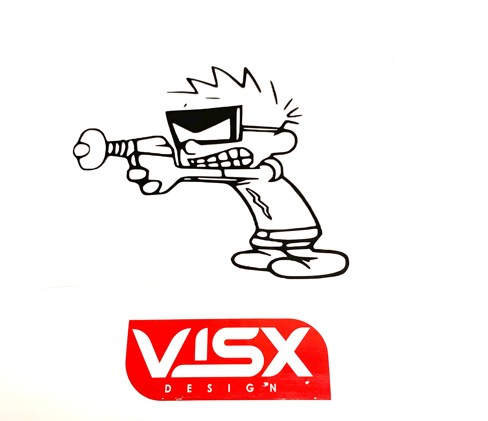 Calvin Hobbes Laser Decal Bumper Sticker Car Weatherproof vinyl Cute Funny