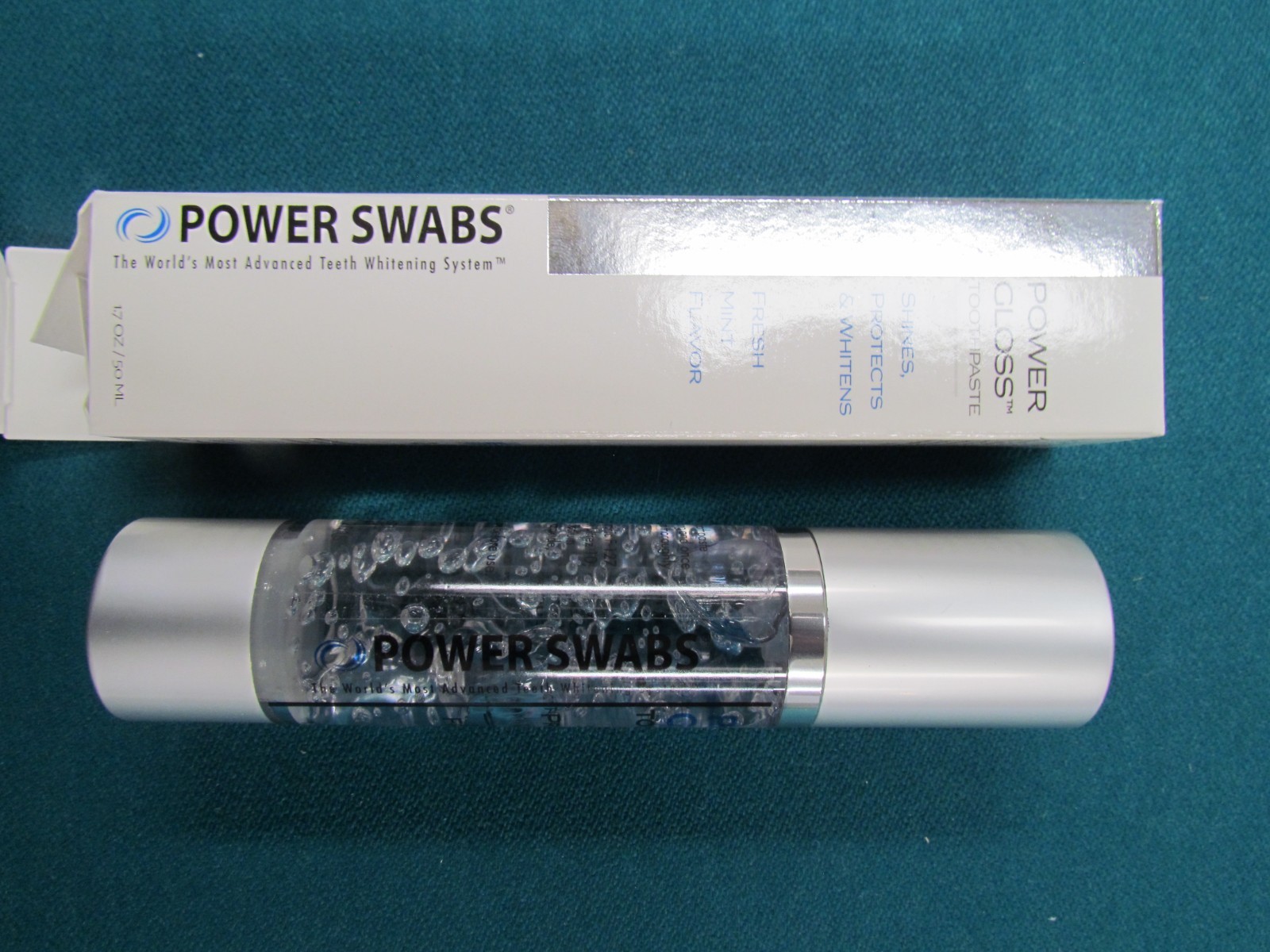 Power Swabs Power Gloss Toothpaste Fresh Mint Flavor 1.7oz / 50ml NEW