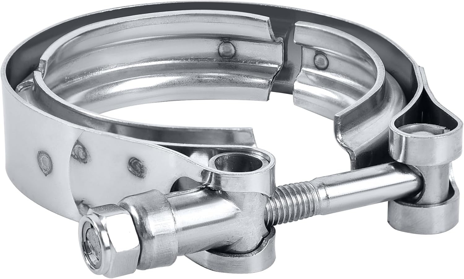 3.0" Inch V Band Clamp Fits Flange Kit Stainless Steel Silver Without flanges