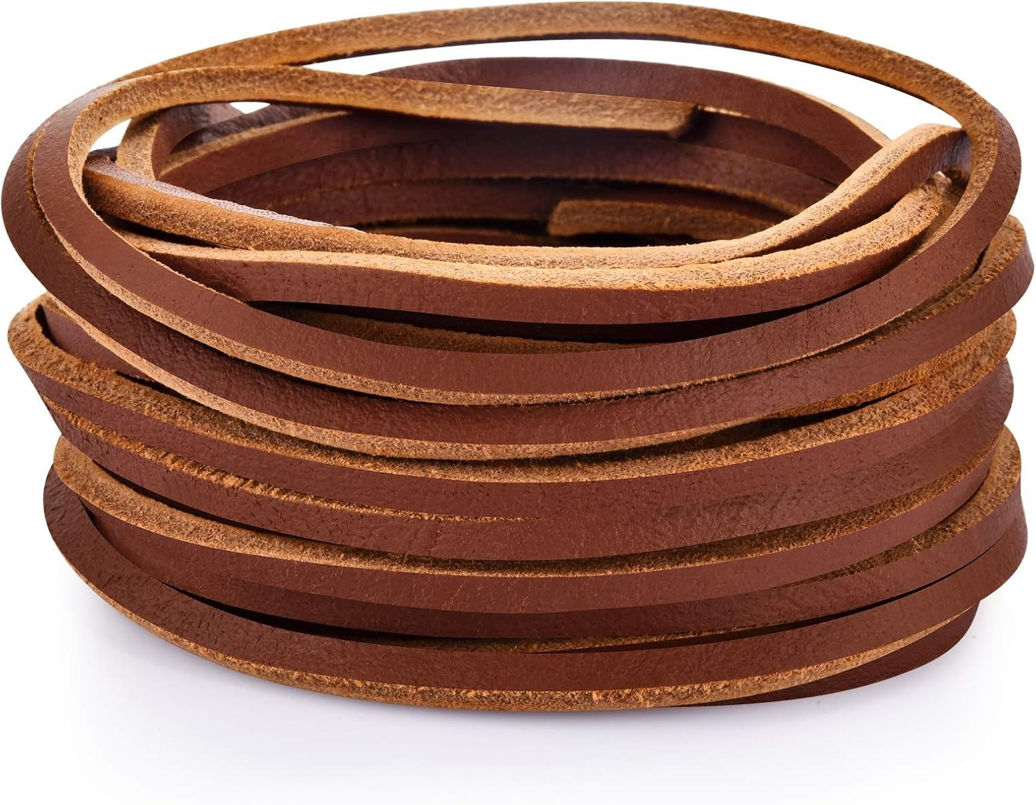 3MM Flat Genuine Leather Cord - Natural Leather Lacing - Strip Cord Braiding Str