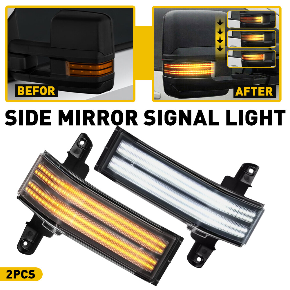 For 14-18 Chevy Silverado GMC Sierra Tow Side Mirror Signal Light Switchback LED