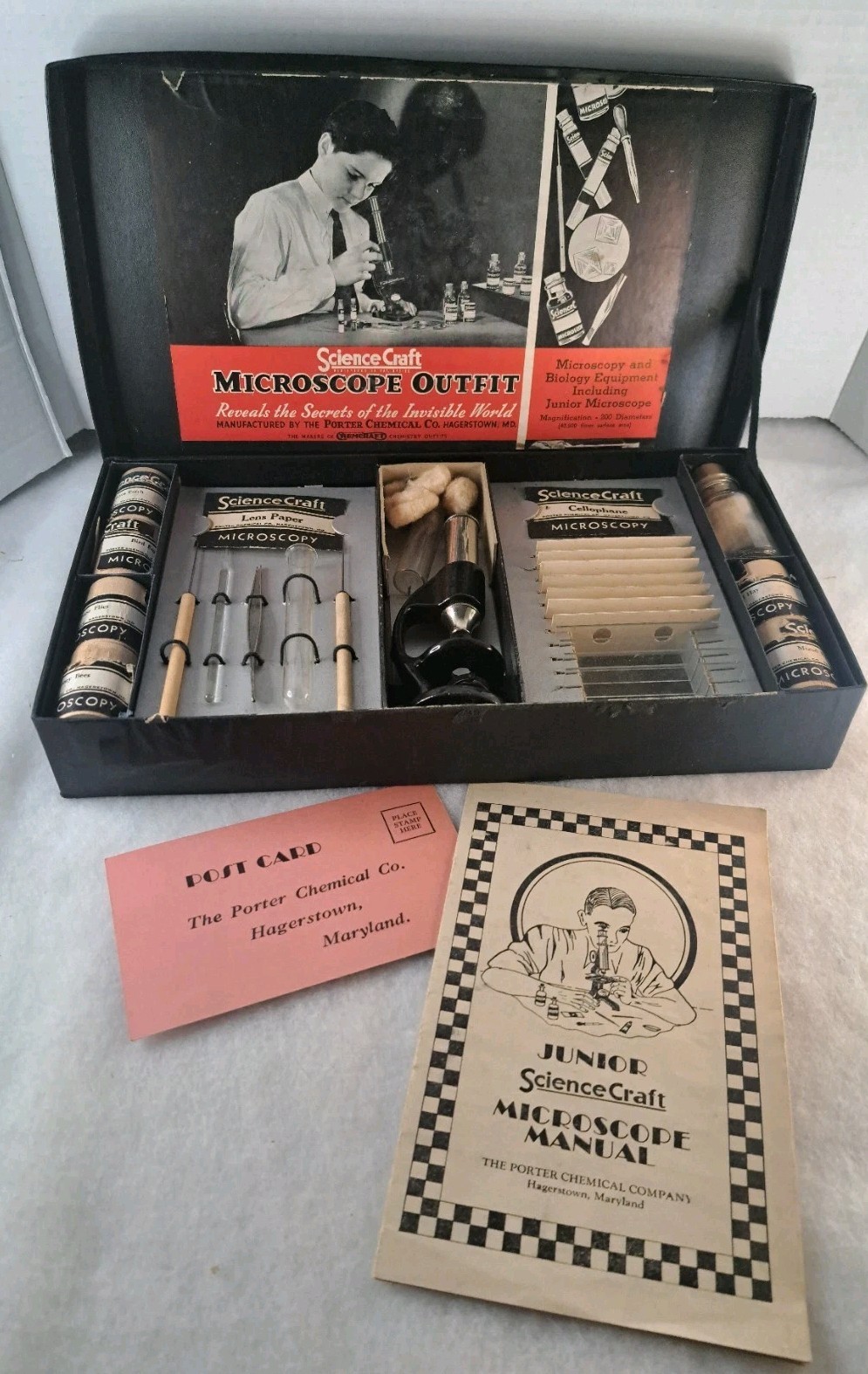 Vintage ScienceCraft Microscope Outfit No. 302 w/ Box & Manual – Porter Chemical