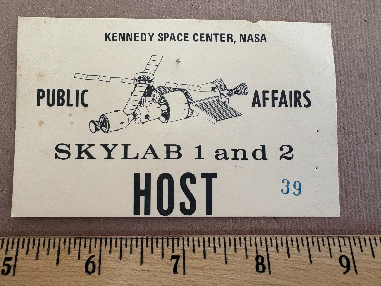 Vintage 1973 NASA SKYLAB 1 & 2 Kennedy Space Center Public Affairs Host Pass